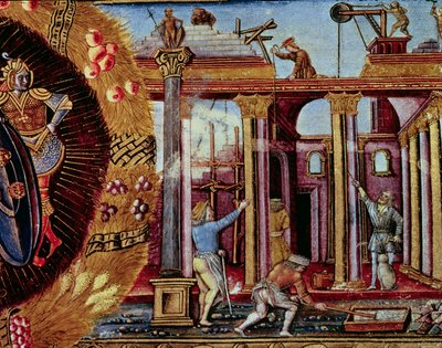Yapı Sanatı, mimari üzerine bir el yazmasından, Venedik by Italian School