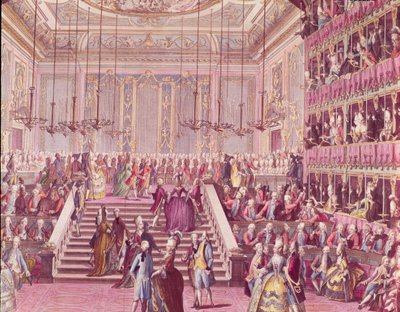 22 Ocak 1782'de Venedik'teki Teatro San Benoit'teki Balo, 18. yüzyılın sonlarında by Italian School