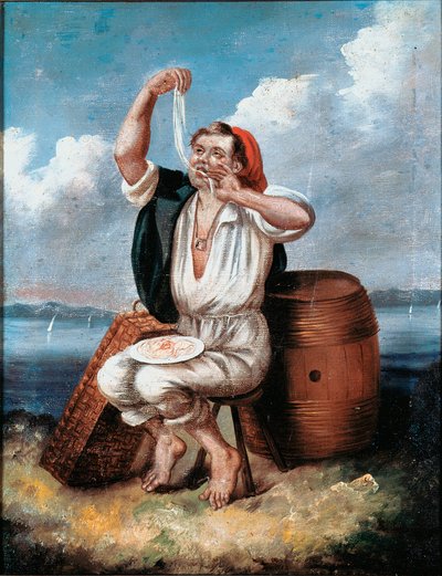 19. yüzyılın Anonim Pasta Yiyen tablosu. Roma Ulusal Makarna Müzesi, Agnesi Vakfı by Italian School