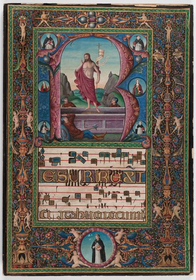 Diriliş, Kuzey İtalya, c.1500 (parşömen üzerinde tempera) by Italian School