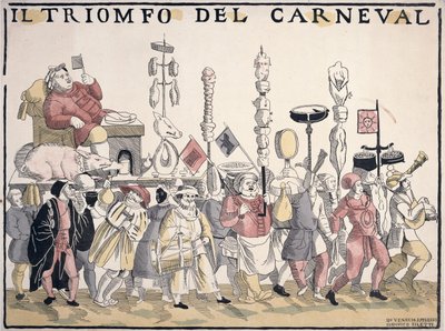 Karnavalın Zaferi (renkli gravür) by Italian School