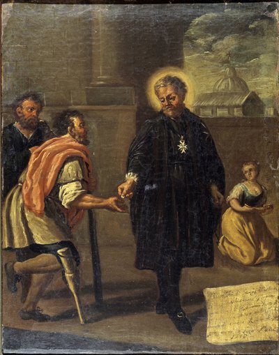Kutsanmış Garcia Martinez (Garcia Martinez yaralandı), Napoliten Okulu by Italian School