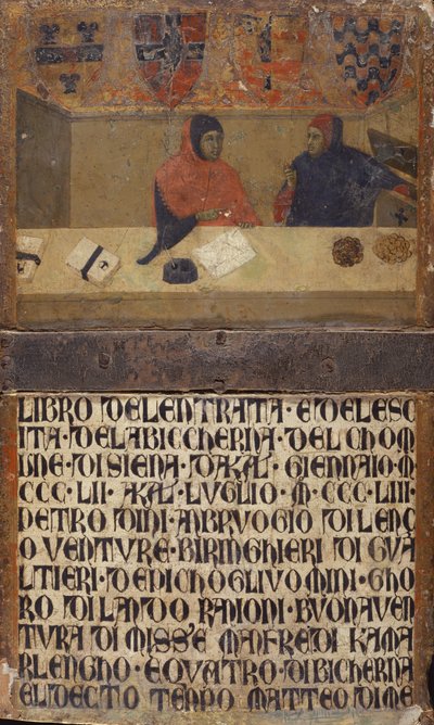 Kahya ve bir yazar ofisinde (ahşap üzerine resim) by Italian School