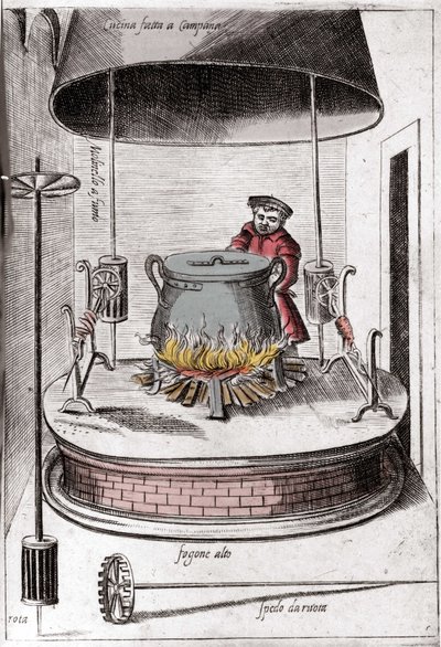 Mutfak bir zilin altında. Papa Pius V. Venedik