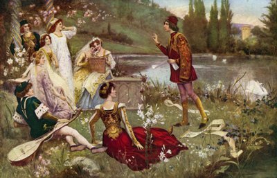 Decameron hikayelerinden birinin anlatımı by Italian School