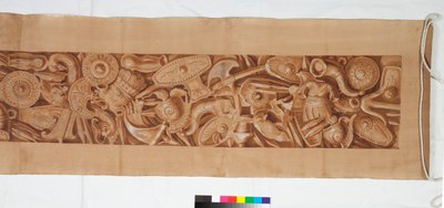 Antikadan Sonra Üç Çizim, c.1750 (siyah tebeşirle soluk işaret üzerine kahverengi astarla yükseltilmiş fırça çizimi) by Italian School