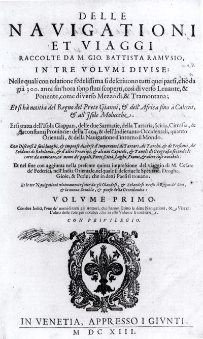 Giovanni Ramusio (1485-1557) tarafından 1613