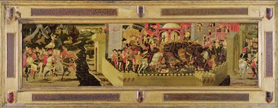 Turnuva Sahnesi: Yakın Dövüş (panelde yağ) by Italian School