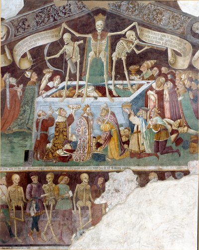Ölümün Zaferi ve ölümün dansları. Detay (restorasyondan sonra) by Italian School