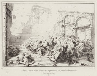 Cumhuriyetin son anları, o dönemde meydana gelen kargaşanın bastırılması by Italian School