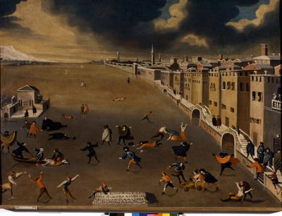 Venedik. 18. yüzyılda Fondamenta Nuove semtindeki donmuş lagün. Venedik, Pinacoteca Querini - Stampalia. by Italian School