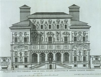 Villa Borghese, Roma cephesinin görünümü by Italian School