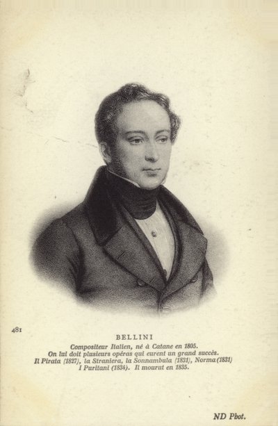 Vincenzo Bellini, İtalyan opera bestecisi (1801-1835) by Italian School