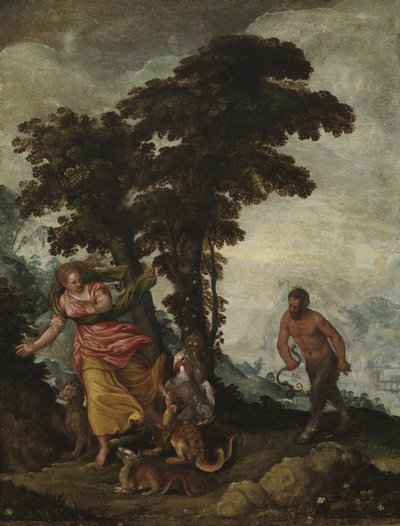 Vice tarafından takip edilen erdem, c.1570-1600 (tuval üzerine yağlı boya) by Italian School