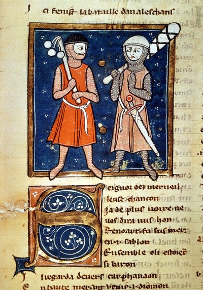 Kulüplerin savaşçı kolları - 13. yüzyılın el yazması “” William