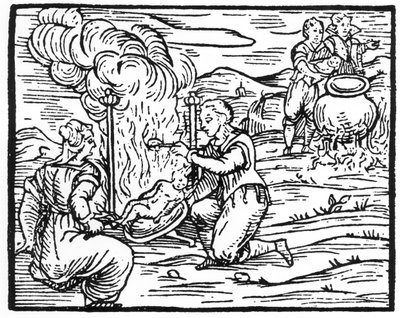 Bebekleri kavuran ve kaynatan cadılar, Fr M Guaccius tarafından hazırlanan Compendium Maleficarum
