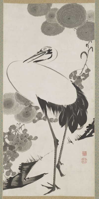 Turna, Asma Parşömen, Edo Dönemi (kağıt üzerine mürekkep) by Ito Jakuchu