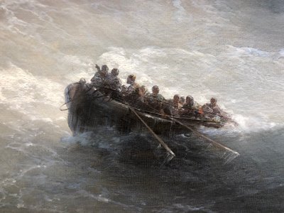 İnsanlarla birlikte tekne parçası by Ivan Aivazovsky