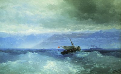 Rusça: "Denizden Kafkas Dağları" Denizden Kafkas Dağları by Ivan Aivazovsky