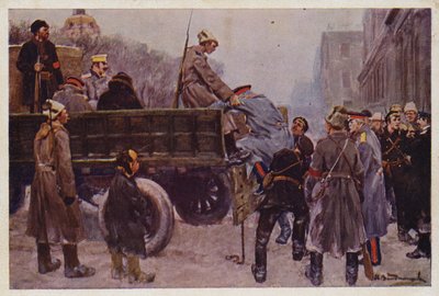 1917 Şubat Devrimi sırasında Rus generallerinin tutuklanması by Ivan Alexeyevich (after) Vladimirov
