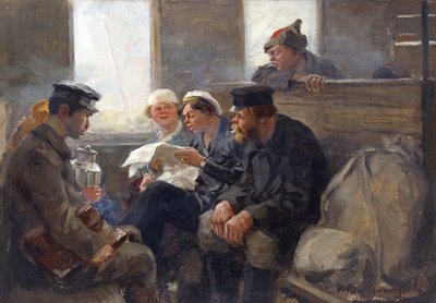 Vladimirov, Ivan Alexeyevich (1869-1947) tarafından bir trende Bolşevikler Grubu. Ahşap üzerine yağ by Ivan Alexeyevich Vladimirov
