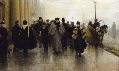 Perspektif Nevski - Nevsky Prospekt - Ivan Alexeyevich Vladimirov (1869-1947). Tuval üzerine yağlı boya, 1890