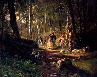Ormanda Bir Yürüyüş, 1869 by Ivan Ivanovich Shishkin