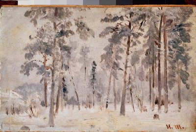 Frost (Hoarfrost) - Ivan Ivanovich Shishkin (Shishkin) (1832-1898), tuval üzerine yağlı boya, yaklaşık 1890 - Rus sanatı, 19. yüzyıl manzarası - Devlet Tretyakov Galerisi, Moskova by Ivan Ivanovich Shishkin