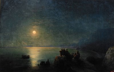 Ay ışığında su kenarındaki antik Yunan şairleri, 1886 by Ivan Konstantinovich Aivazovsky