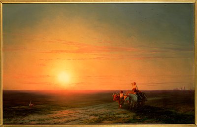 Gün Batımında Tarlalardan Dönen Köylüler, 19. yüzyıl by Ivan Konstantinovich Aivazovsky
