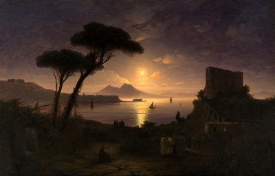Napoli Körfezi, Mehtap Gecesi, 1842 by Ivan Konstantinovich Aivazovsky