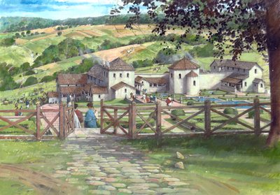Büyük Witcombe Roman Villa, yaklaşık MS 250, 1990-2010 by Ivan Lapper