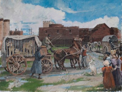 Kraliyet hayvanat bahçesindeki hayvanların 1841 yılı civarında Londra Kulesi