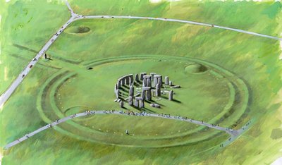 Stonehenge: şu anki alanı gösteren illüstrasyon by Ivan Lapper