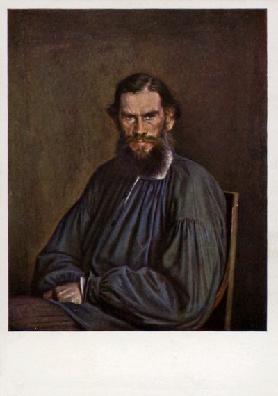 Leo Tolstoy, Rus romancı, kısa öykü yazarı ve oyun yazarı by Ivan Nikolaevich Kramskoy