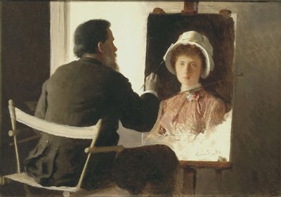 Kramskoy Kızının Portresini Boyama, 1884 by Ivan Nikolaevich Kramskoy