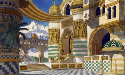 Ruslan ve Ludmila operasının sahne tasarımı, M. Glinka, 1913 by Ivan Yakovlevich Bilibin