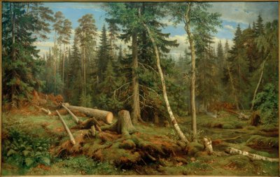 I.I.Schischkin, Holzschlag by Ivan Ivanovich Shishkin