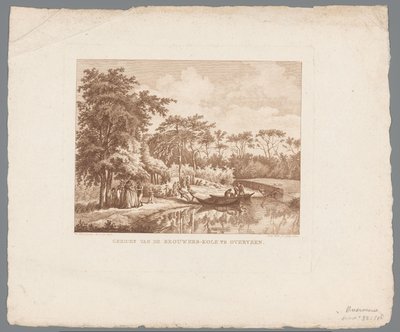 Overveen'deki Brouwerskolk kıyısındaki şirket Overveen'deki Brouwerskolk'un Görünümü (nesnedeki başlık) by Izaak Jansz. de Wit