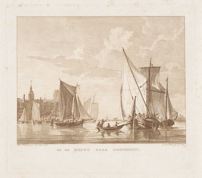 Dordrecht için yelkenli gemiler ve bir sloop Dordrecht