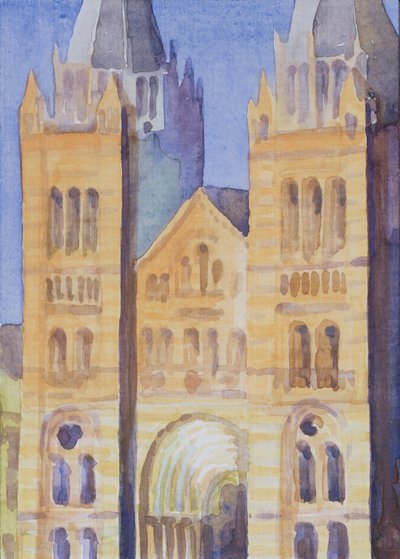 Doğa Tarihi Müzesi Ana Girişi, Londra, Sunset, 1994 (kağıt üzerinde wc) by Izabella Godlewska de Aranda