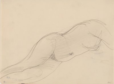 Kadın modeli, uzanmış by J.A. Jerichau