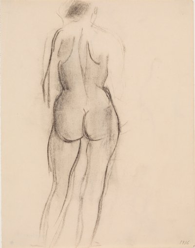 Arkadan görülen kadın ayakta modeli by J.A. Jerichau