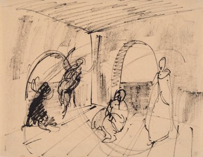 "Hæcuba" resminin taslağı by J.A. Jerichau