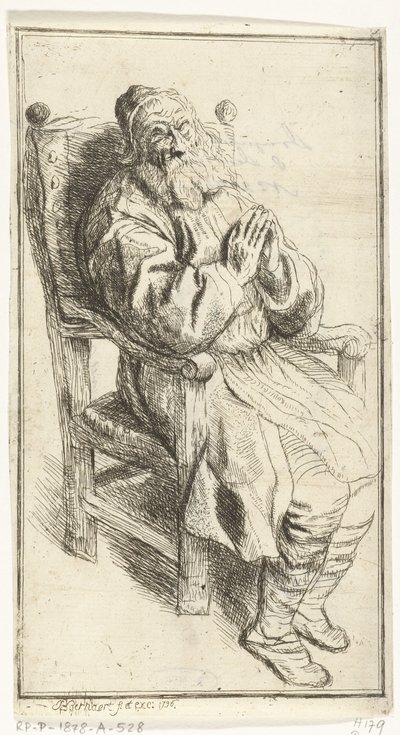 Bir koltukta oturan yaşlı adam by J.B. Bernaert
