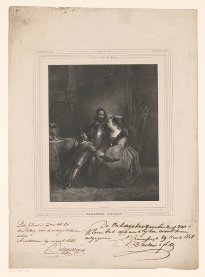 Albrecht Beiling eşine ve çocuğuna veda etti Albrecht Beiling (nesne üzerindeki başlık) by J.B. Clermans