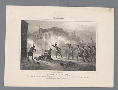 Orange Prensi, Ravels'deki birliklere liderlik ediyor, 1831 Orange Prensi, Ravels'de attan kalkan, düşmana karşı 18. Tümen'in 2. o kavgalar by J.B. Clermans