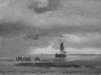 Gün Batımında Düz Plaj by Johan Christian Dahl