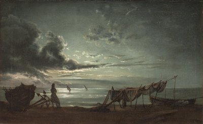 Napoli Körfezi. Ay ışığı by Johan Christian Dahl