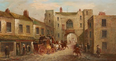 Antrenör ve Atlarla Kuzeyden Aziz John Kapısı, 1880 by J.C. Maggs